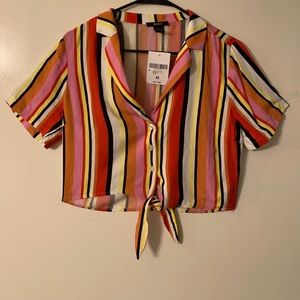 Multicolored stripped crop top